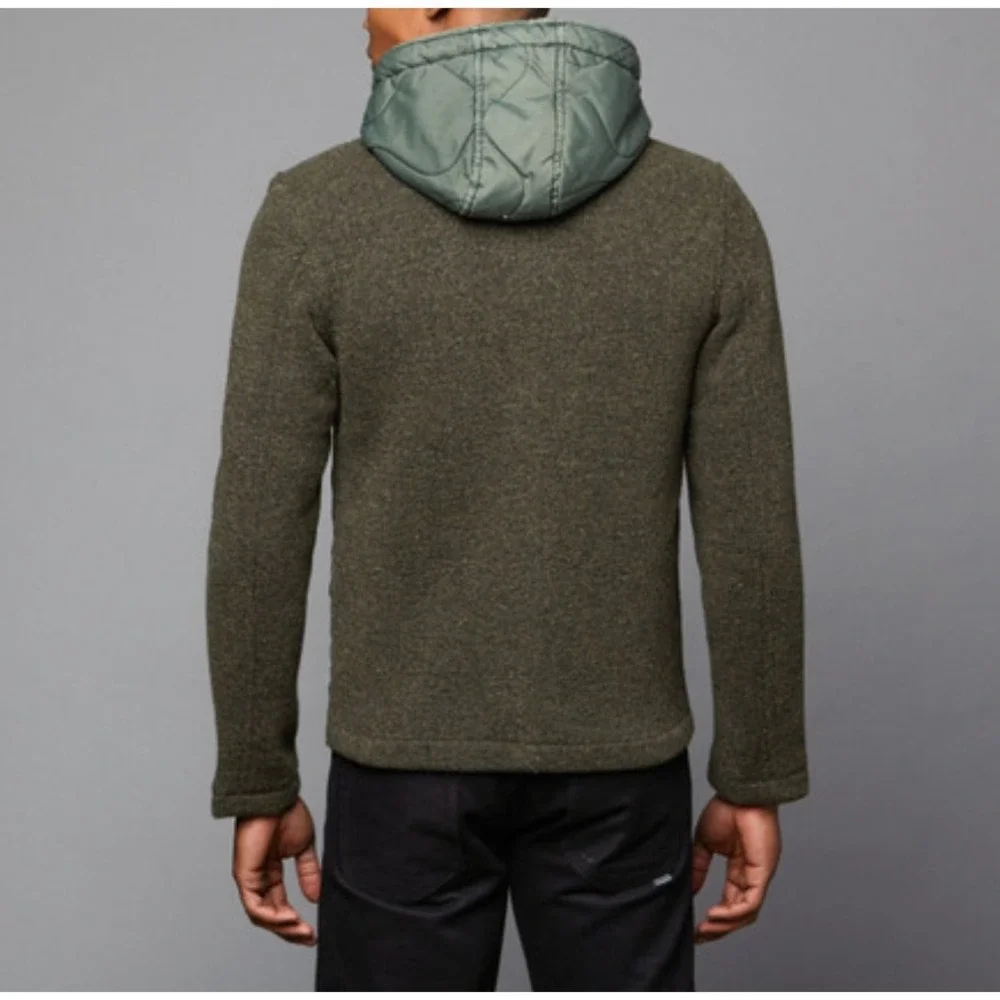 Slate & Stone Mason Wool Quilted‎ Jacket in Army Green sz S